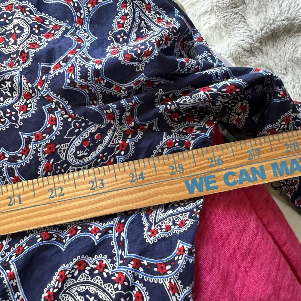 Talbots Paisley Top Plus size 3x Blue Ruffle Trip Popover Lightweight - Picture 9 of 9